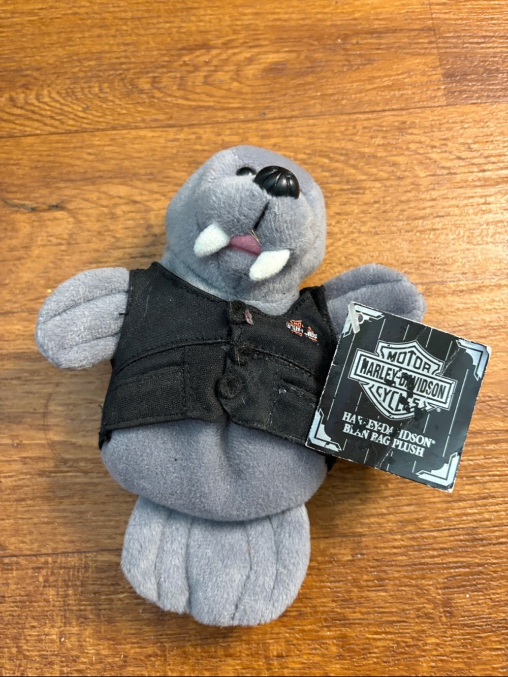 Harley-Davidson Gray Plush Seal with Black Vest and Tag